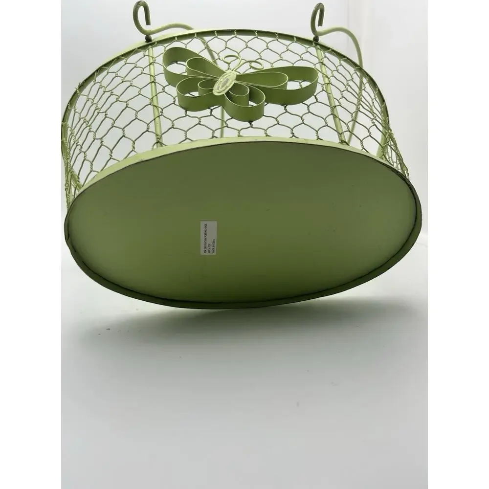 Green Metal Basket.vintage Style